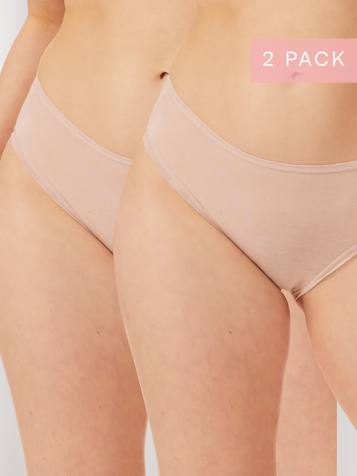 2 Pack Pure Cotton Hi-Cut Brief in Honey Beige - Kayser Lingerie