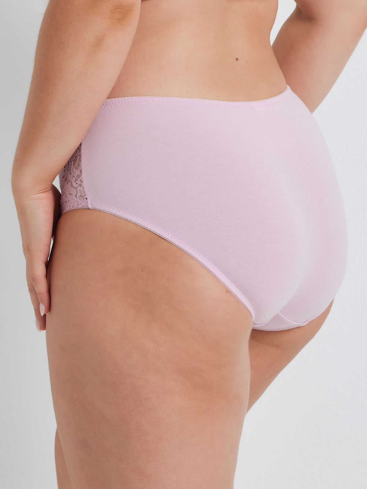 219 Daily Essentials Stretch Lace & Cotton Full Brief in Lilac by Kayser Lingerie