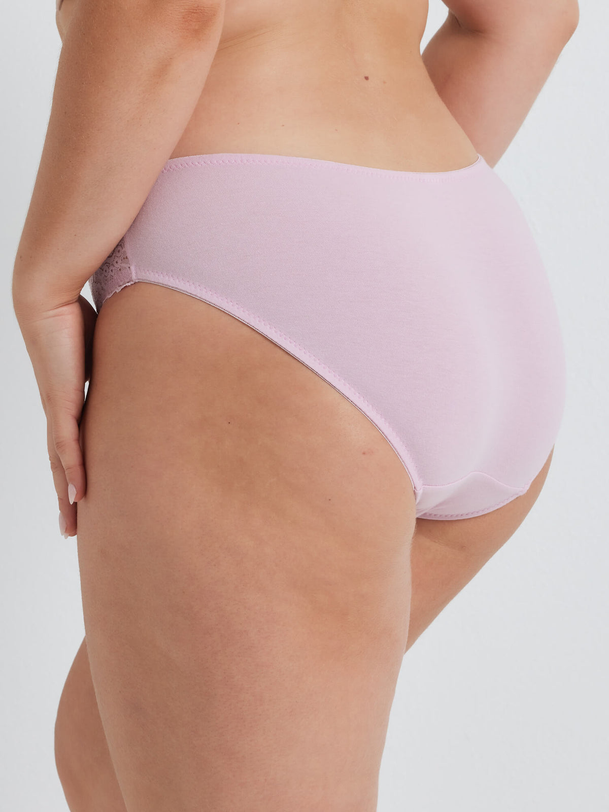 219 Daily Essentials Stretch Lace & Cotton Hi-Cut in Lilac Purple by Kayser Lingerie
