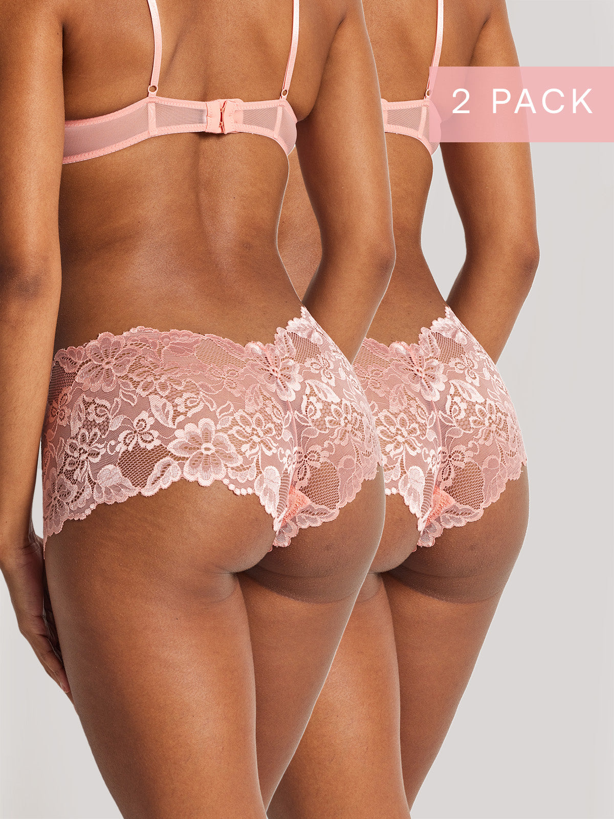2 Pack Brazilian Short in Candlelight Peach by Kayser Lingerie