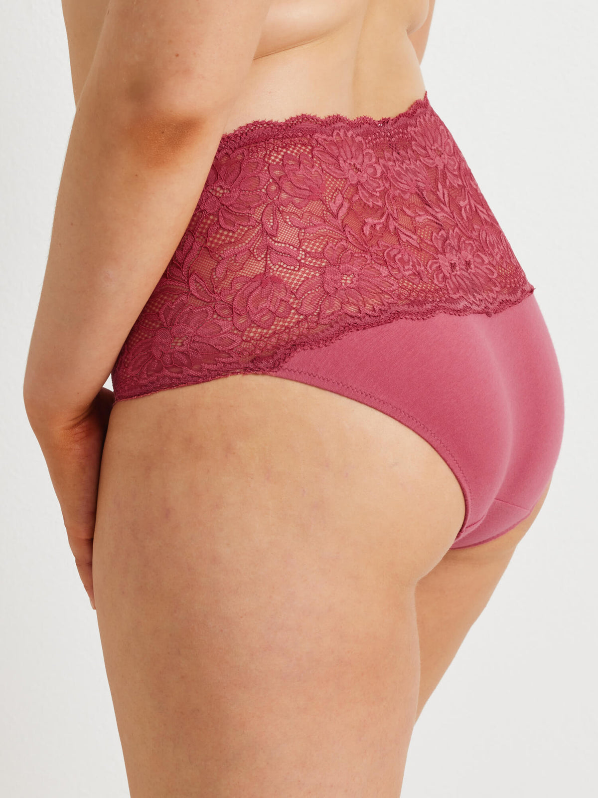 2 Pack Daily Essentials Cotton & Floral Lace Full Brief (465N)