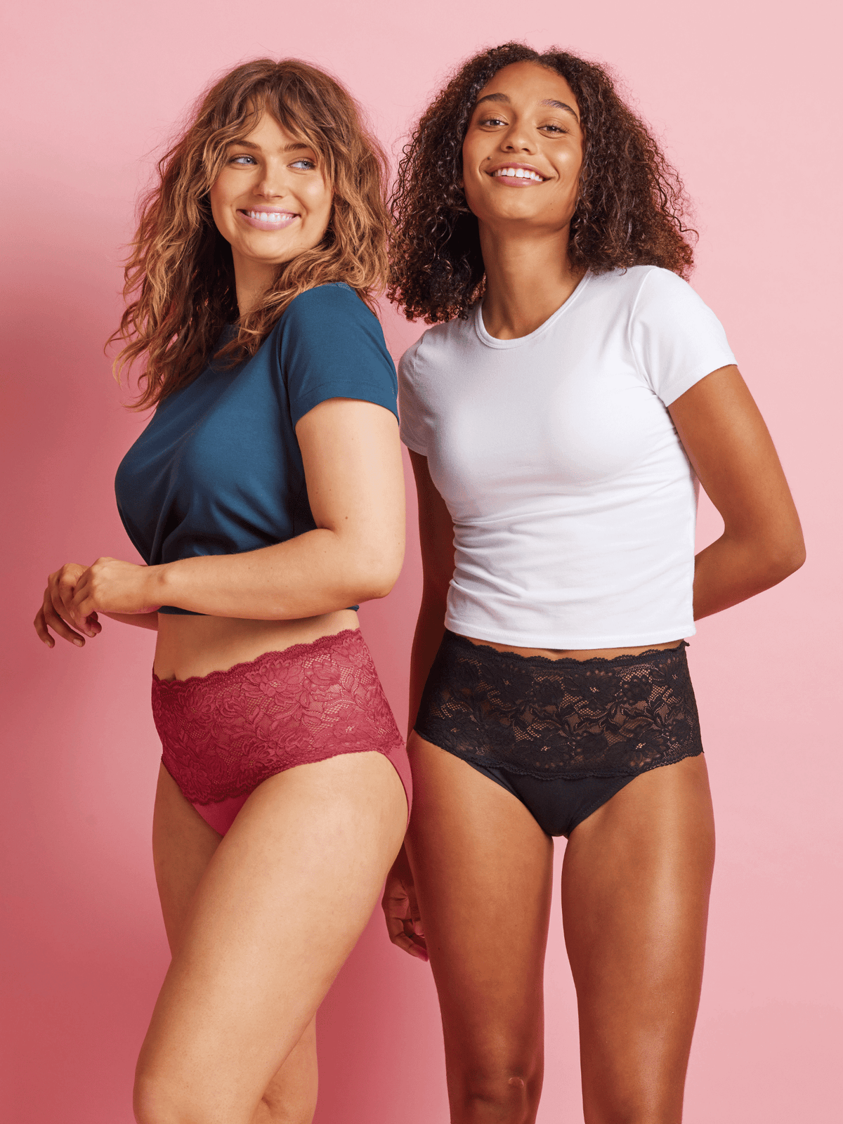 2 Pack Daily Essentials Cotton & Floral Lace Full Brief (465N)