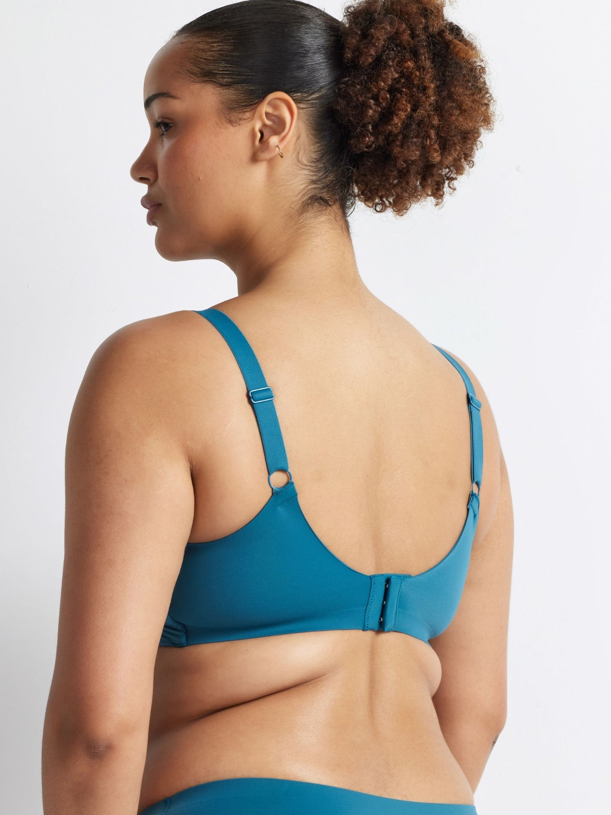Alive Wire-Free Bandeau Bra in Blue Coral by Kayser Lingerie