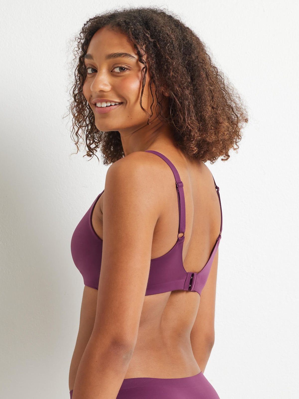 Alive Bandeau Wire-Free Bra in Midnight Plum by Kayser Lingerie