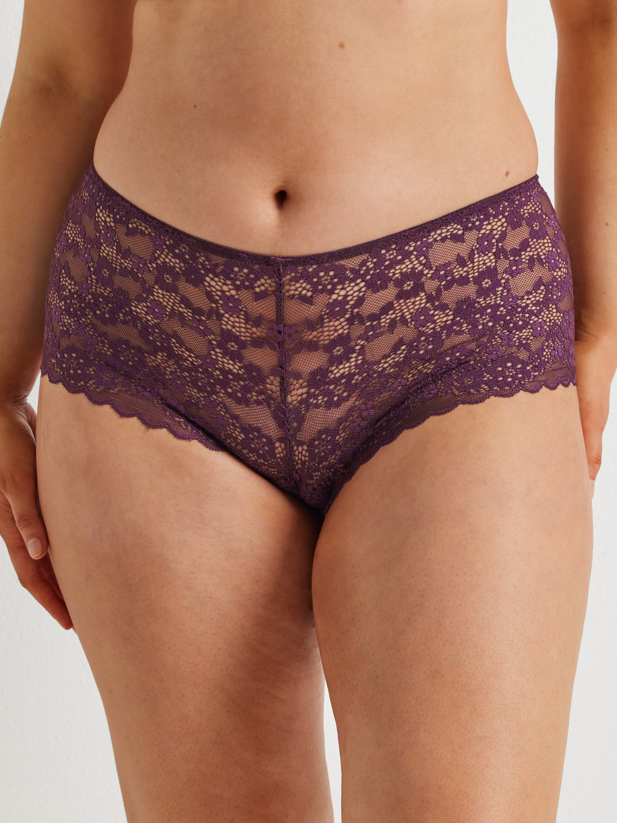 Be Free Lace Short Brief in Midnight Plum by Kayser Lingerie