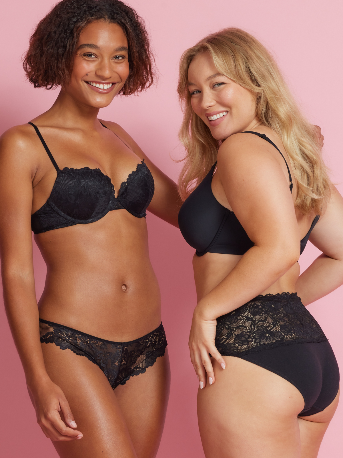 Cheeky Cut Lace Brazilian Bikini in Black by Kayser Lingerie