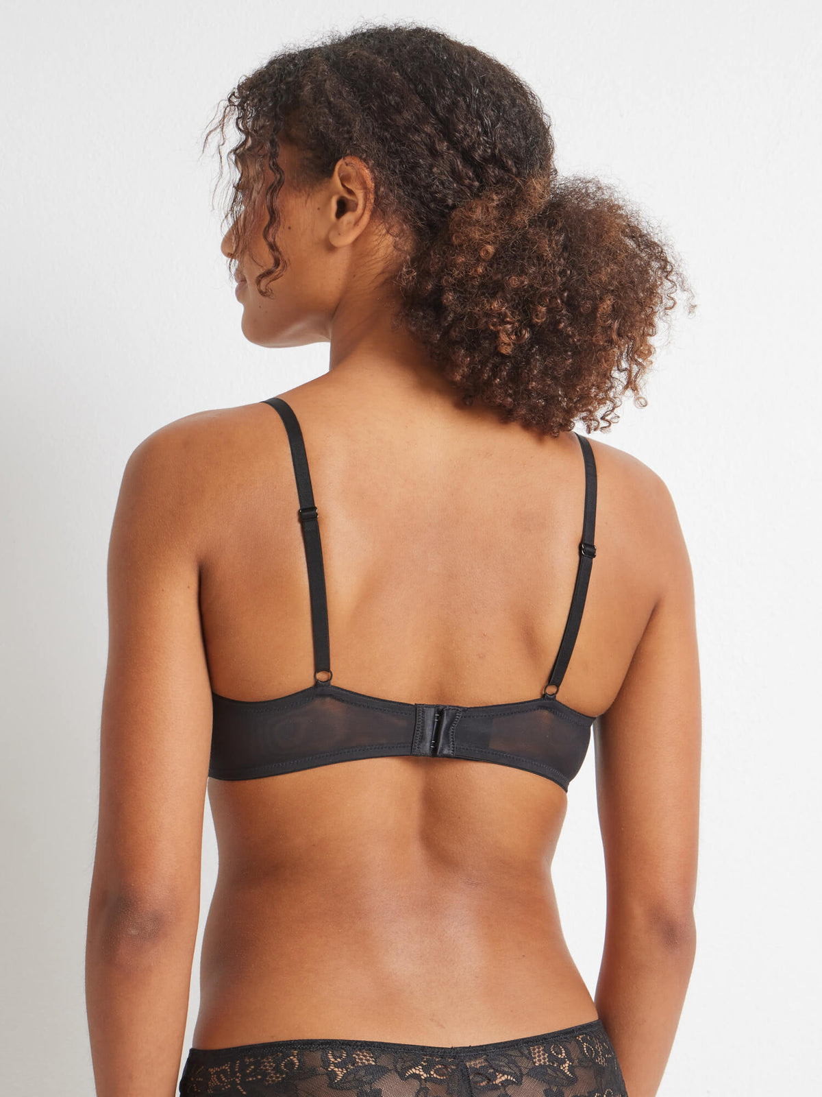 Brazilian Lace Wire Free Bra in Black by Kayser Lingerie