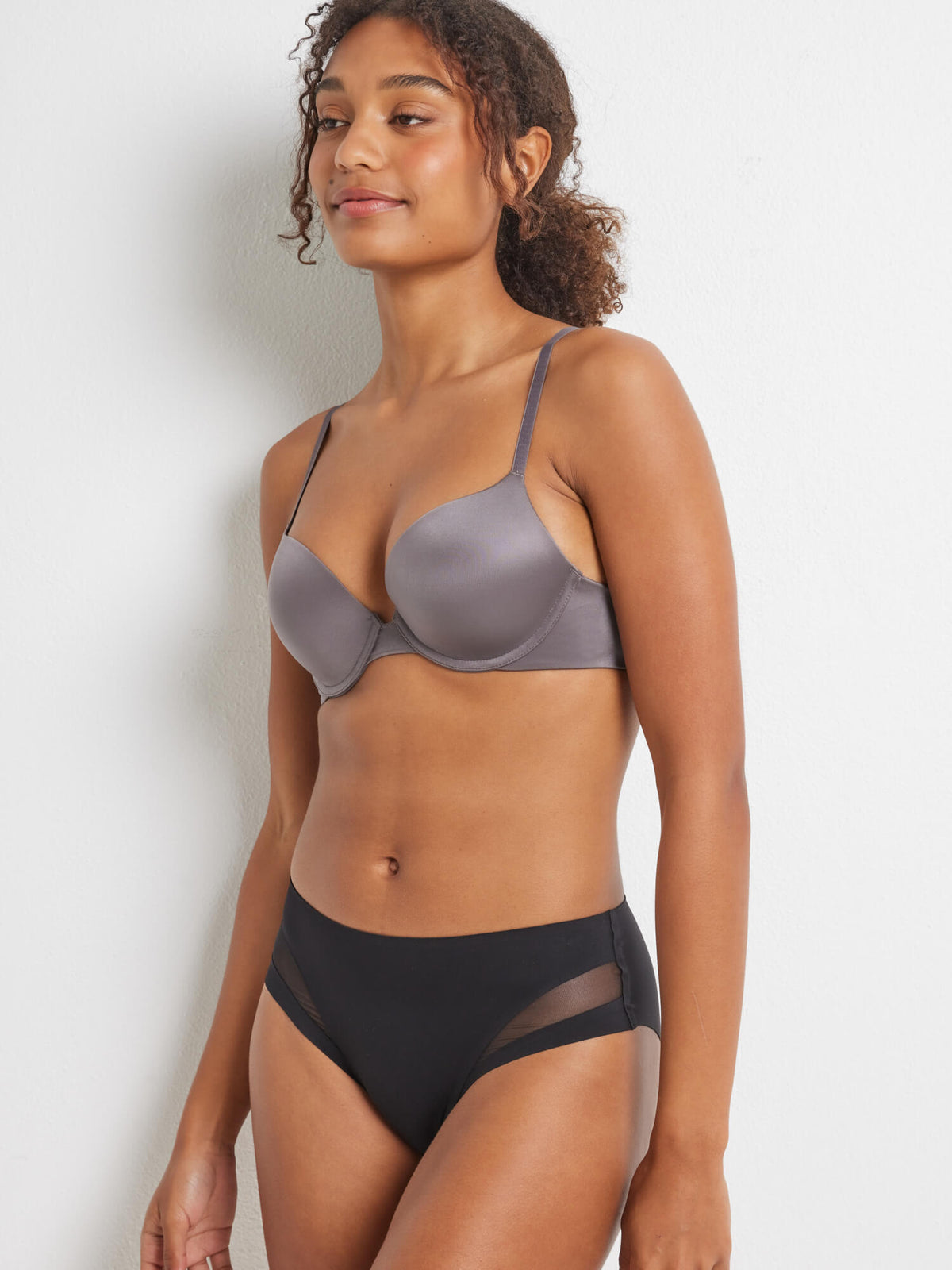 Total Comfort Contour Push Up Bra in Charcoal by Kayser Lingerie