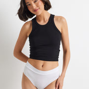 Clean Cut Modal High Rise Gee in White by Kayser Lingerie