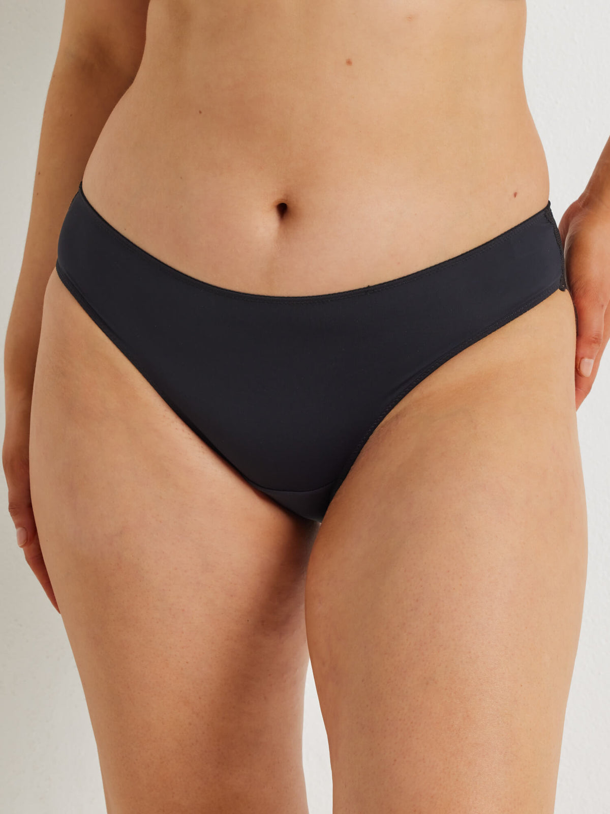 Galloon Lace Back Cheeky Bikini Brief in Black by Kayser Lingerie