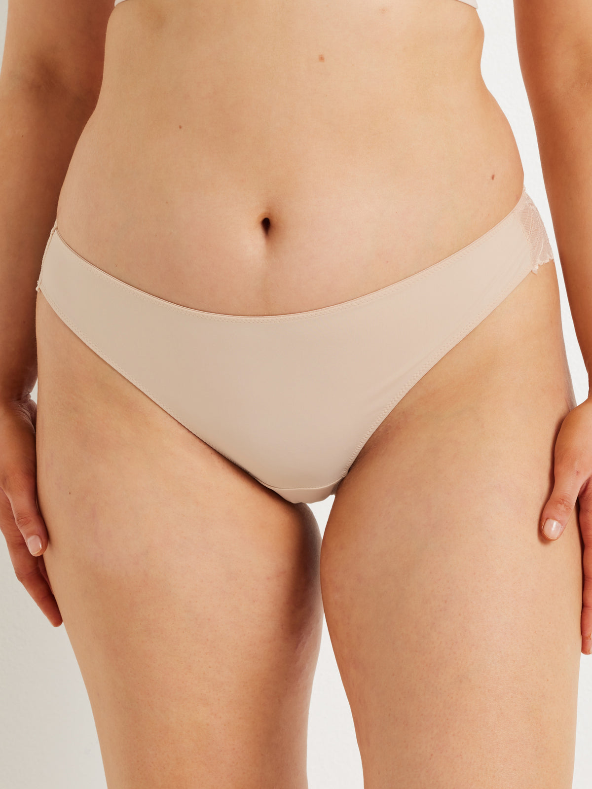 Galloon Lace Back G-string in Beige Nude by Kayser Lingerie