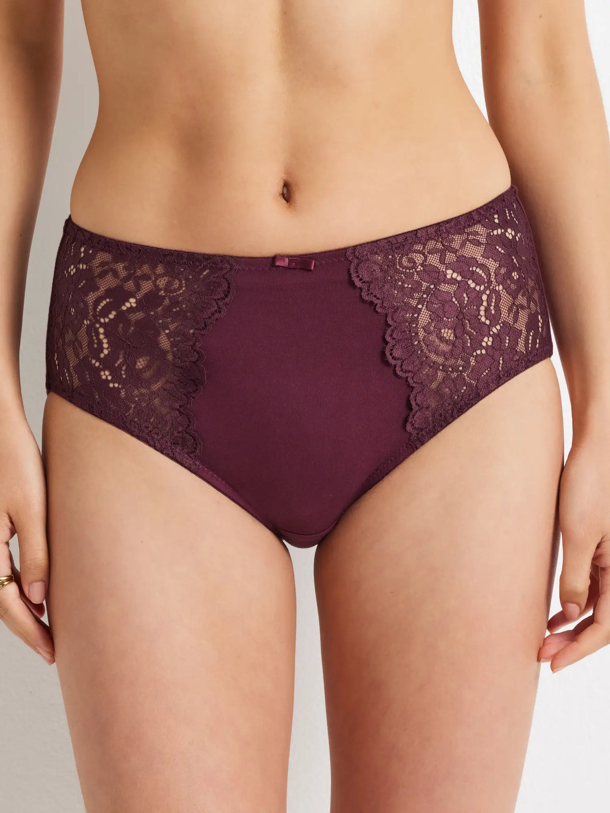 2-Pack Stretch Lace & Cotton Full Brief (219) in Cherry Red & Black by Kayser Lingerie