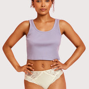 Classic Lace Hi Cut Brief in Ivory by Kayser Lingerie