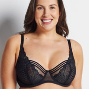Hold Up Epic Lace Underwire Bra in Black by Kayser Lingerie