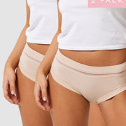 2 Pack Insanely Comfy Mid Rise in Honey Beige by Kayser Lingerie