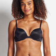 Black Brazilian Smooth Push-Up Bra with plunge neckline