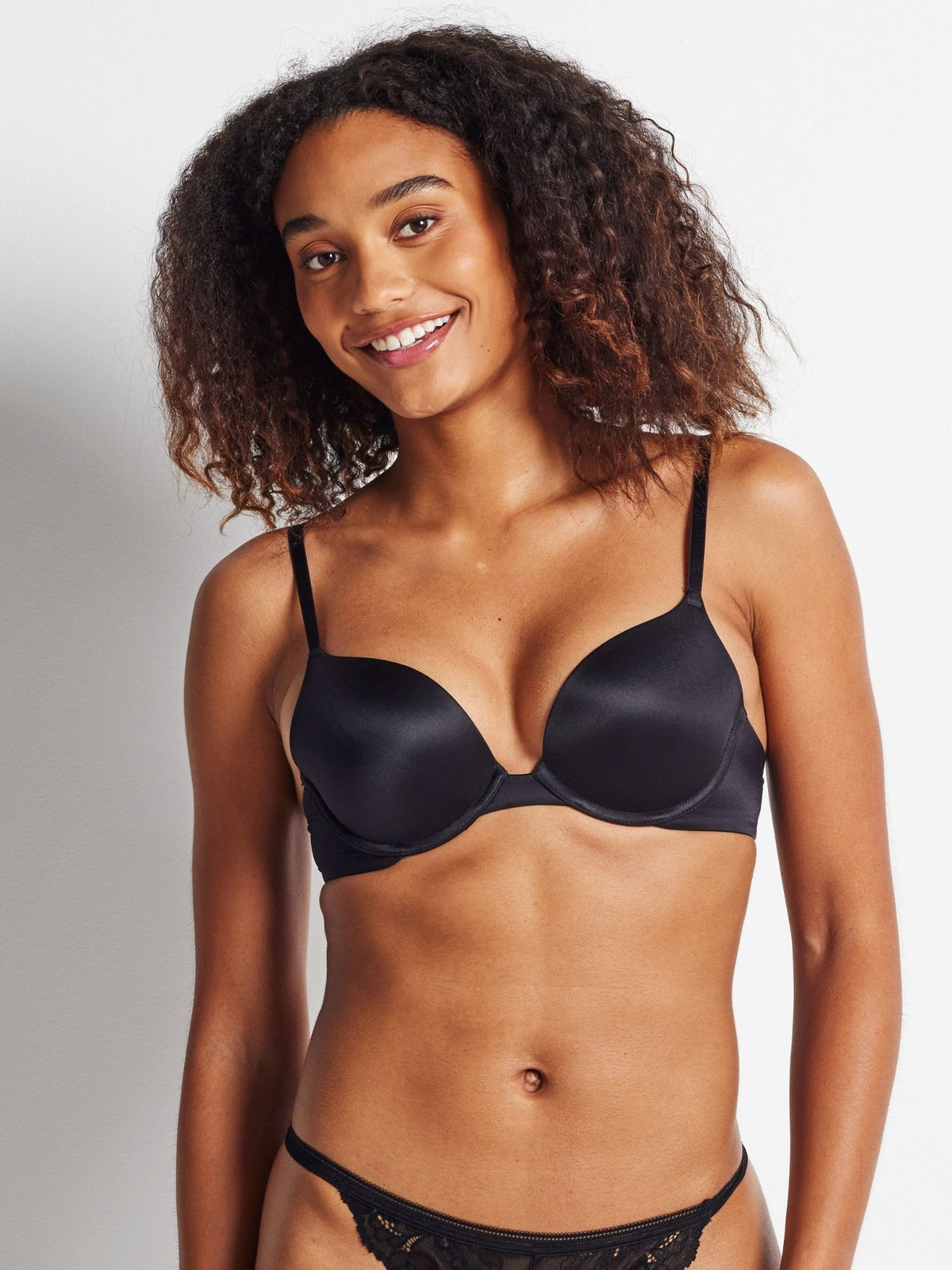 Kayser black push-up bra with smooth padded micro cups