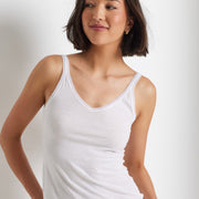 Pure Cotton Cami Singlet in White by Kayser Lingerie