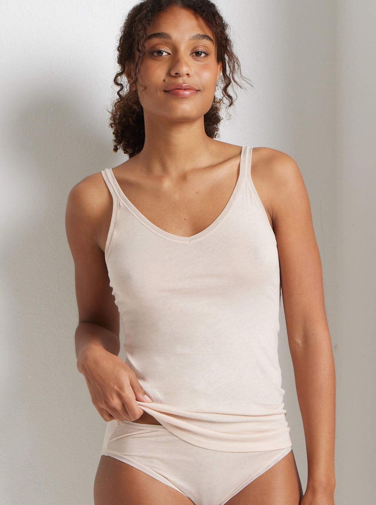 Pure Cotton Singlet Cami in Honey Beige by Kayser Lingerie