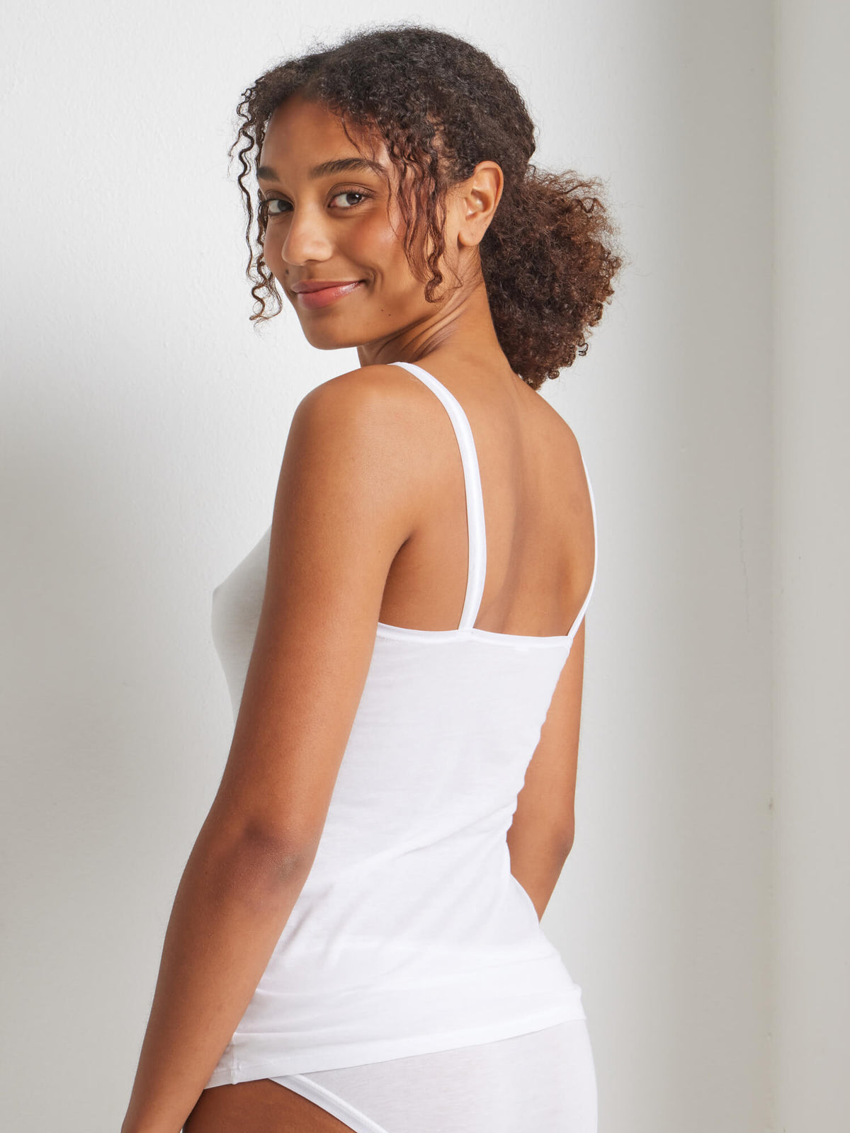 Pure Cotton Cami Top in White - Kayser Lingerie