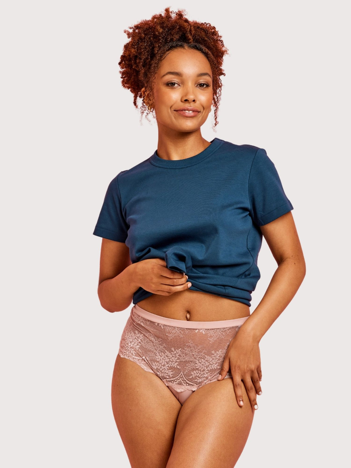Recycled Microfibre & Lace Full Brief in Blush by Kayser Lingerie