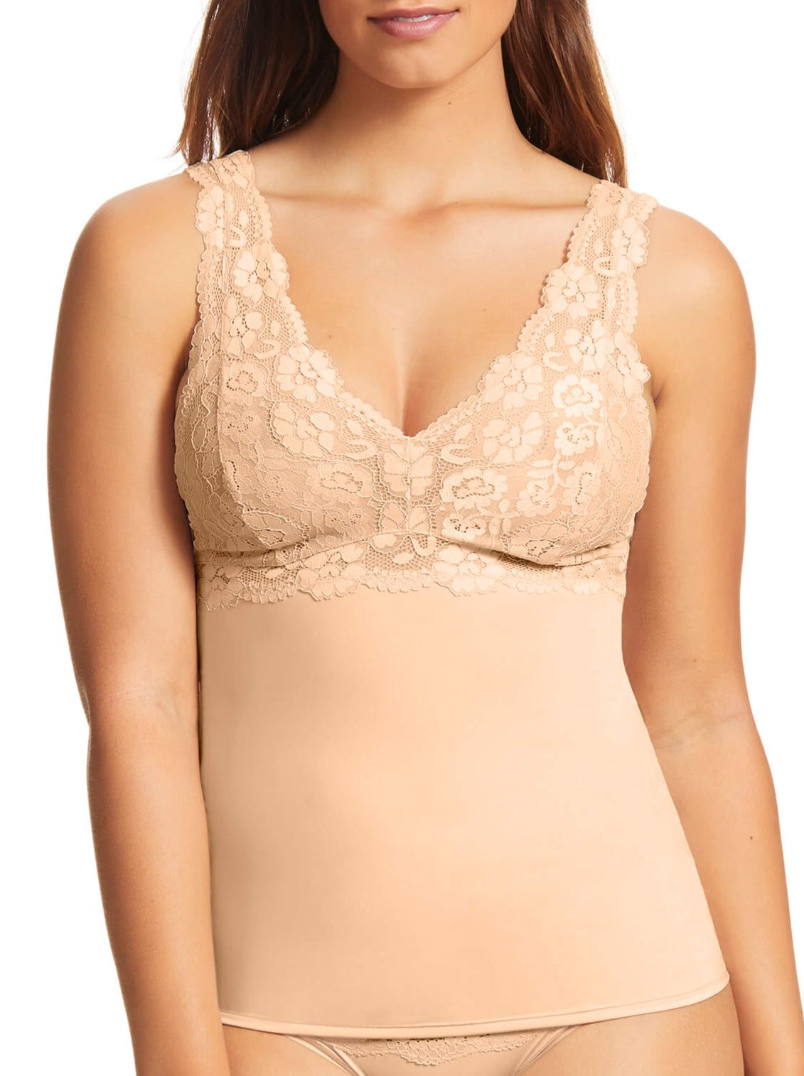 Helen Micro & Lace Camisole Top in Nude by Kayser Lingerie