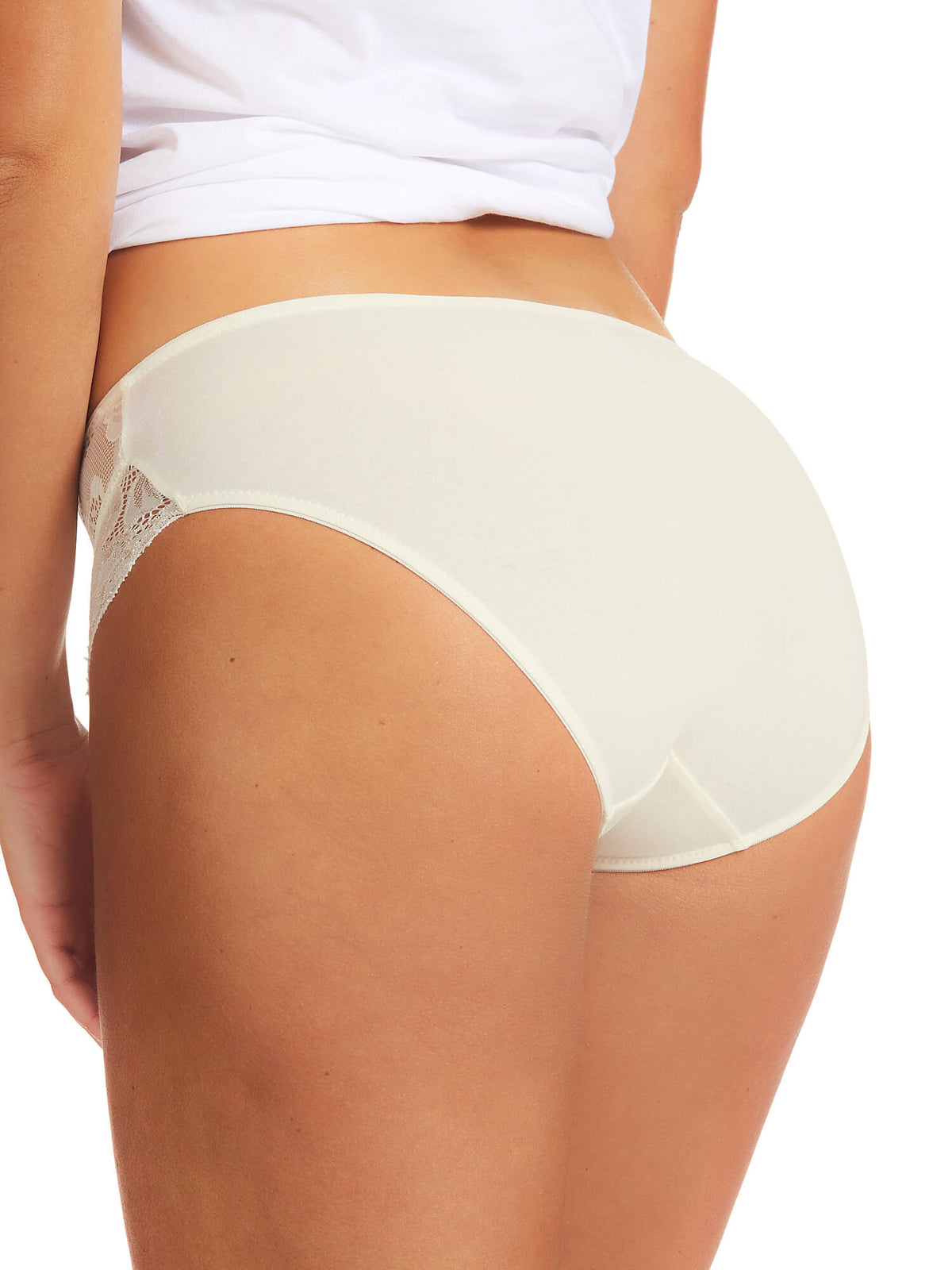 Classic Lace Hi Cut Brief in Ivory by Kayser Lingerie