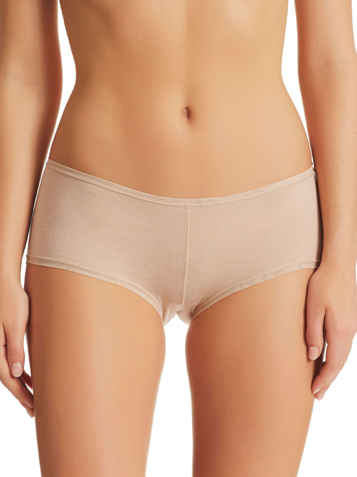 Close up front of Pure Cotton Boyleg Underwear in Nude