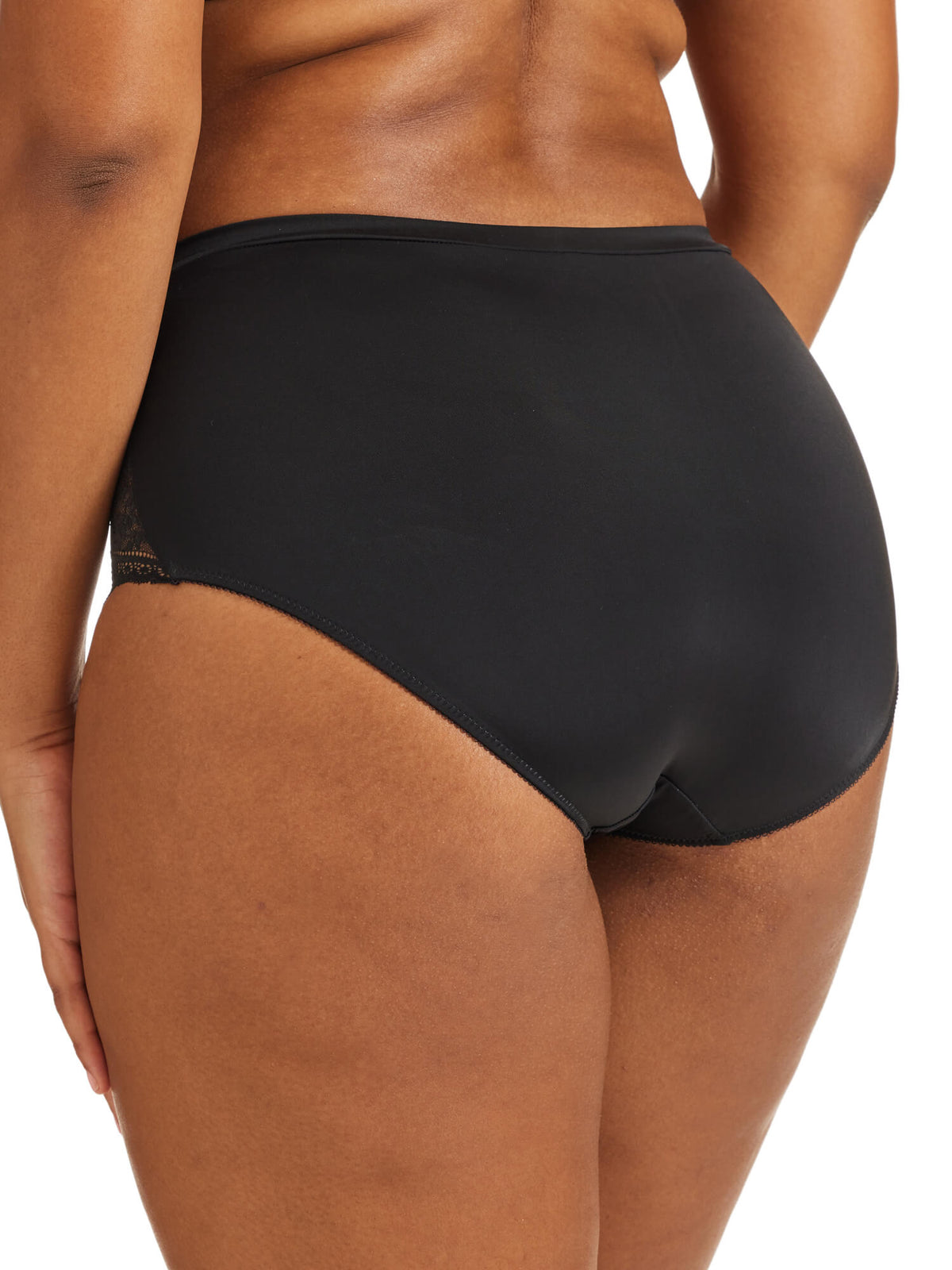Recycled Microfibre & Lace Full Brief in Black by Kayser Lingerie