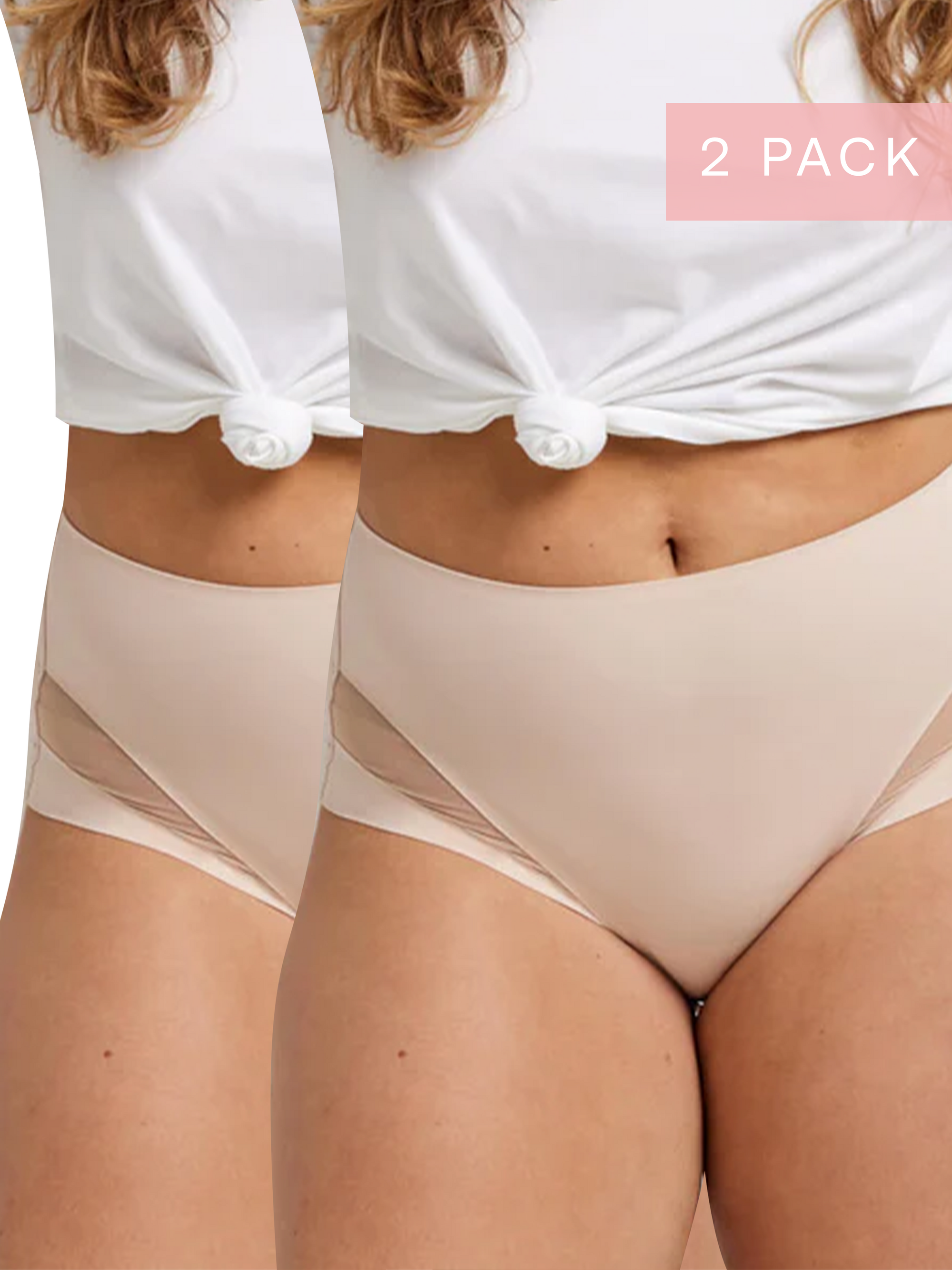 2 Pack Sleek & Smooth Full Brief Underwear in Blush by Kayser Lingerie