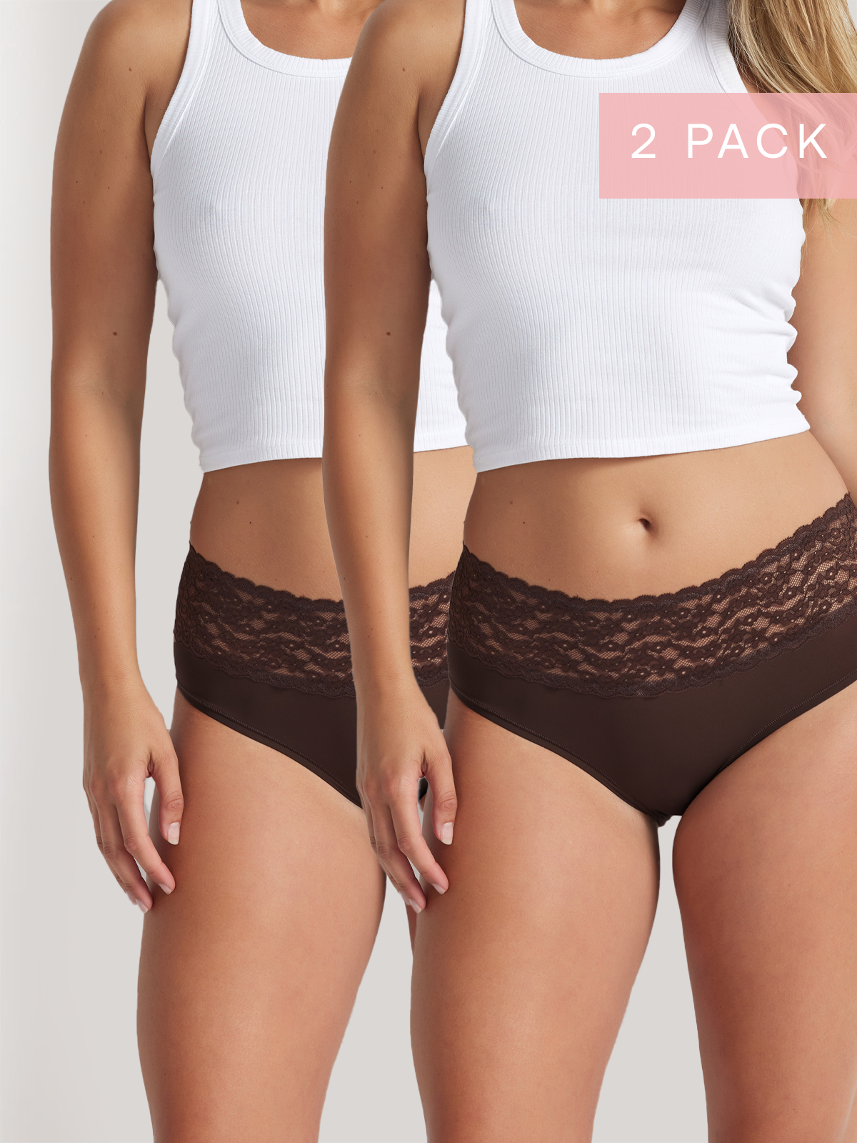 2 Pack Glowlights Hi Rise in French Roast by Kayser Lingerie