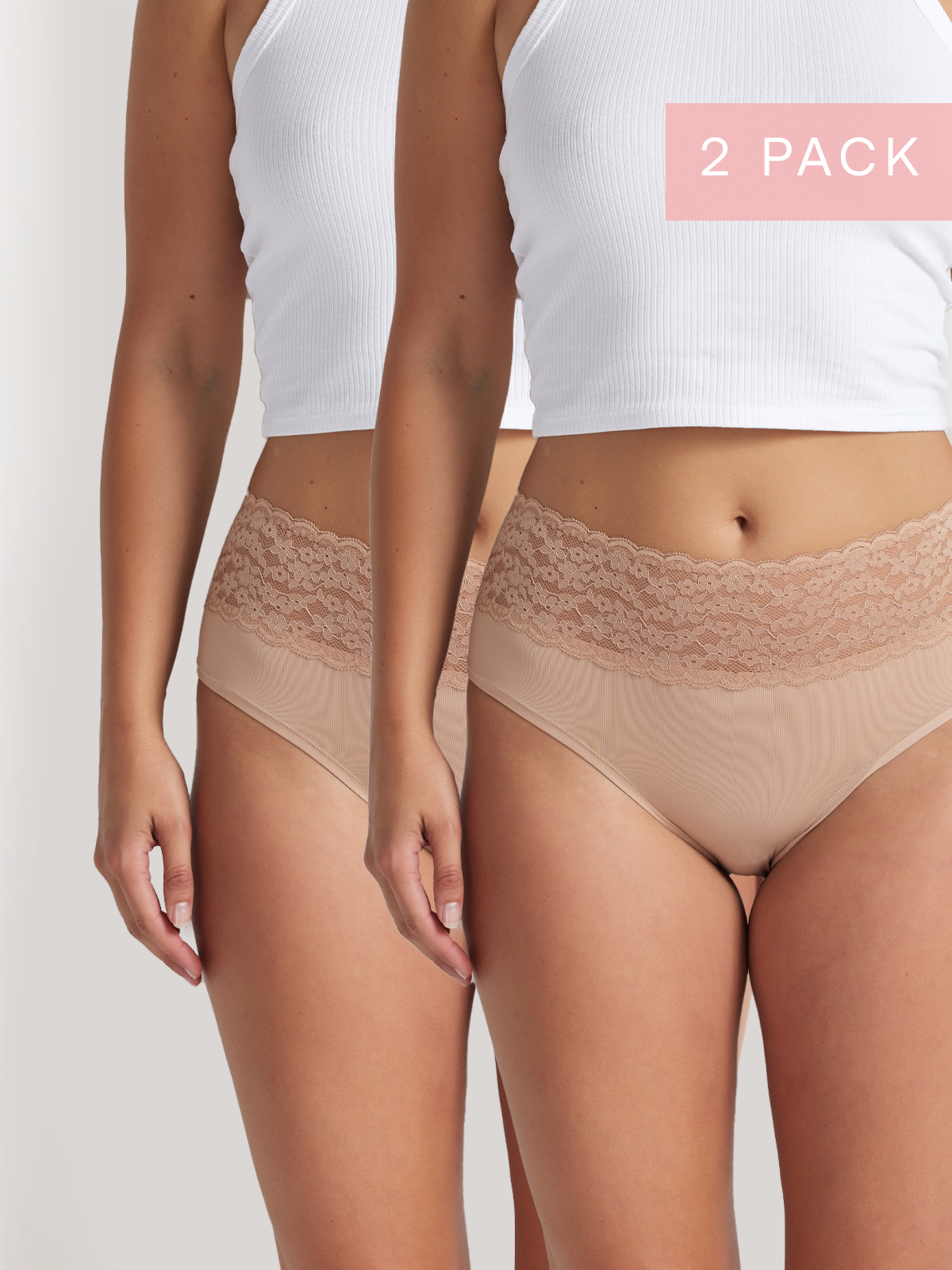 2 Pack Glowlights Hi Rise in Hazelnut by Kayser Lingerie