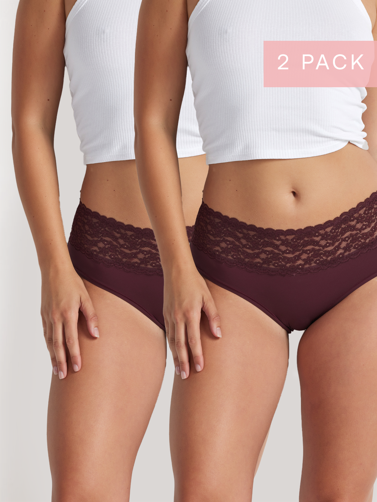 2 Pack Glowlights Hi Rise in Windsor Wine by Kayser Lingerie