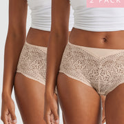 2 Pack Daily Essentials Micro & Geo Lace Full Brief (465G)