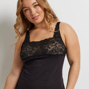 Daily Essentials Cotton & Floral Lace Cami (465N)
