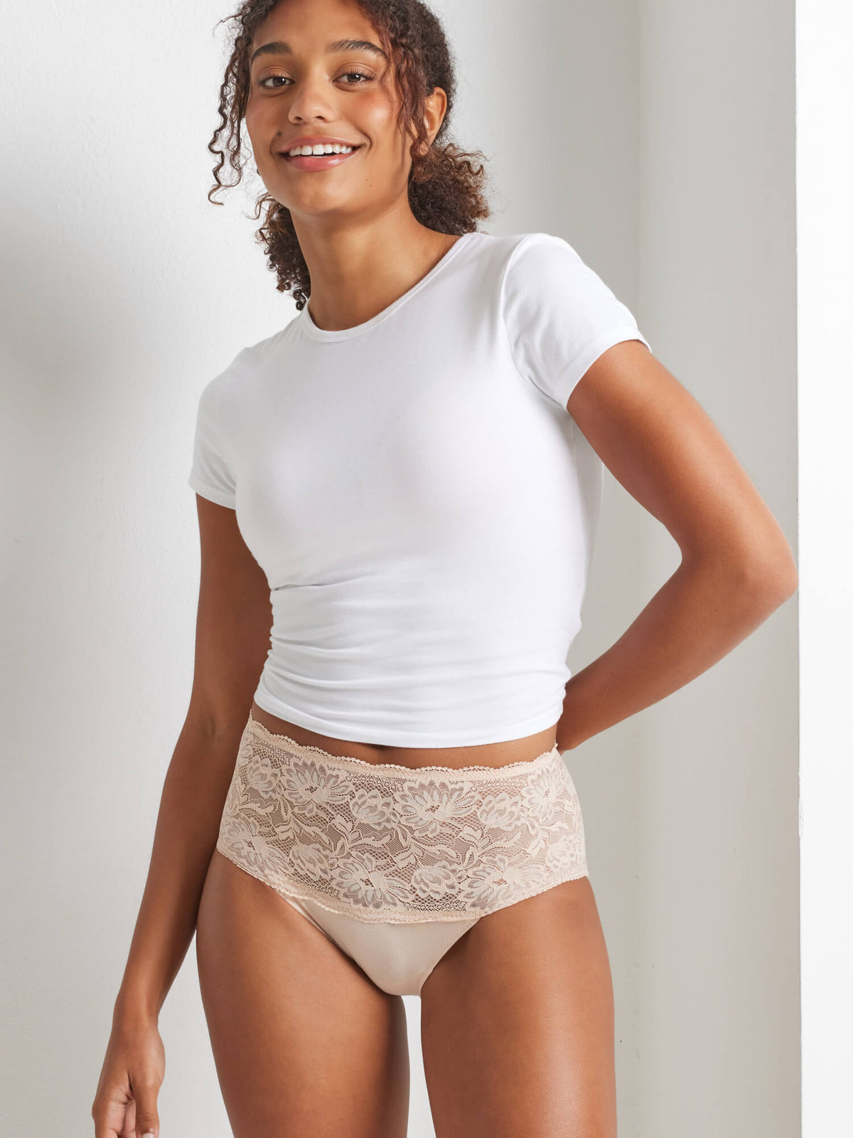 2-pack Daily Essentials Cotton &amp; Floral Lace Full Brief - Honey | Kayser