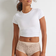 Daily Essentials Micro & Geo Lace Full Brief - Honey - Kayser Lingerie