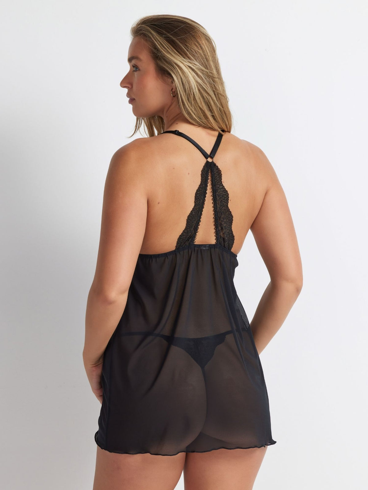 After Dark Twilight Dream Chemise in Black by Kayser Lingerie.