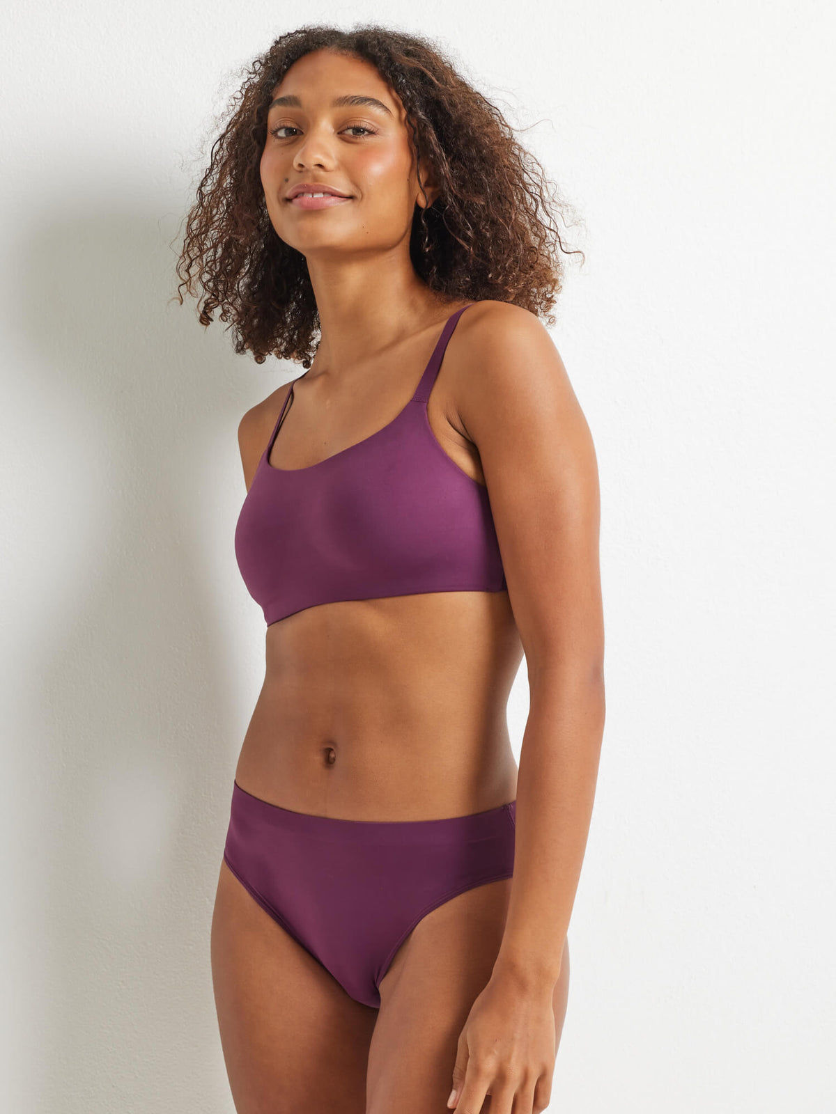 Alive Bandeau Wire-Free Bra in Midnight Plum by Kayser Lingerie