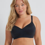 Alive Full Figure DD+ Wirefree Bra in Black by Kayser Lingerie