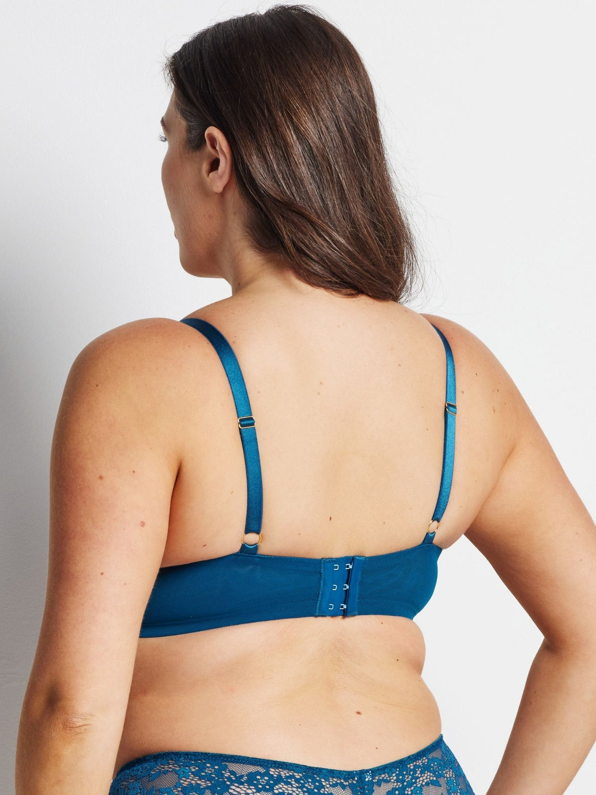 Be Free Lace DD+ Balconette Bra in Blue Coral by Kayser Lingerie