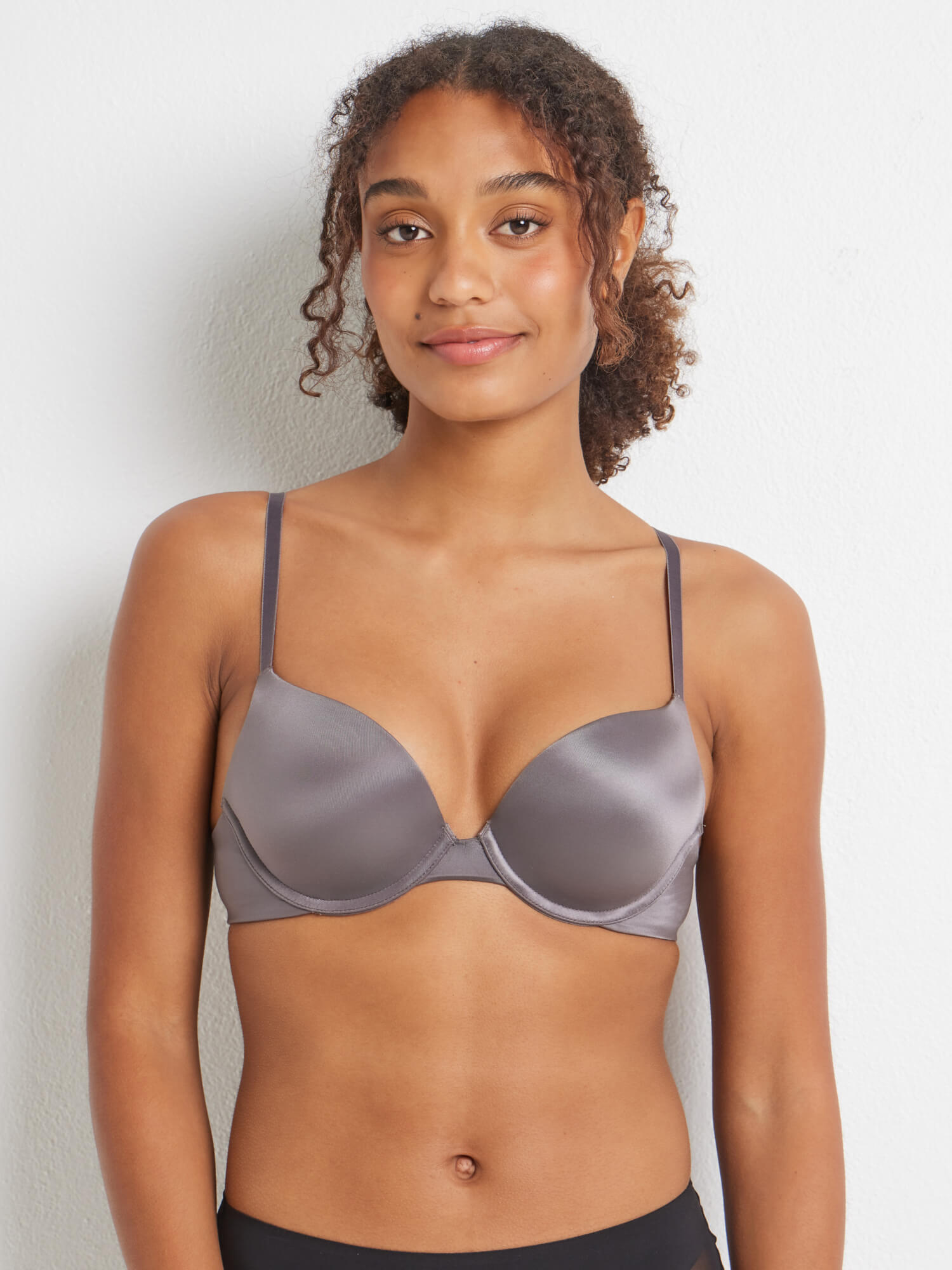 Total Comfort Contour Push Up Bra in Charcoal by Kayser Lingerie