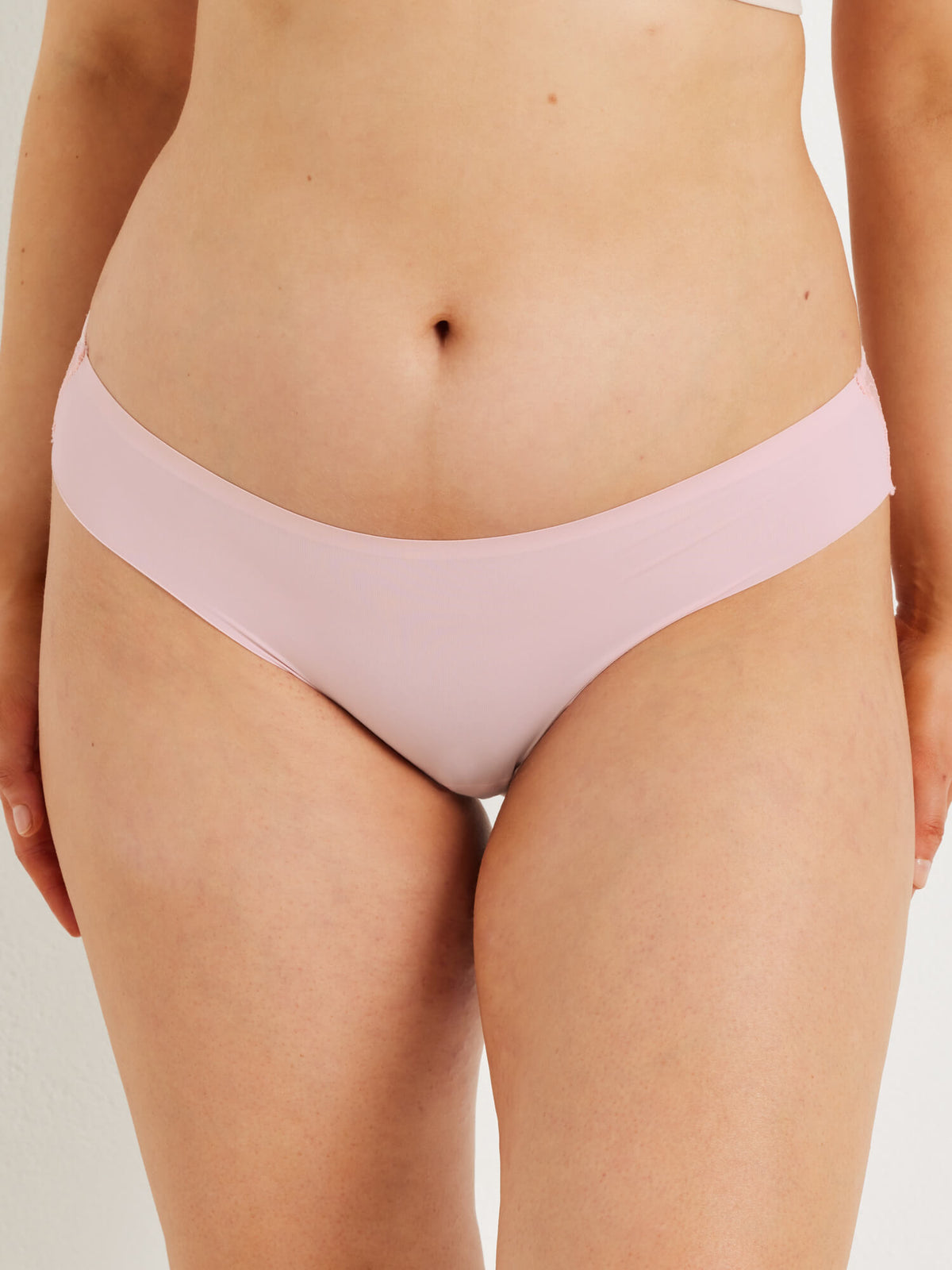Galloon Lace Back Cheeky Bikini Brief in Baby Pink by Kayser Lingerie
