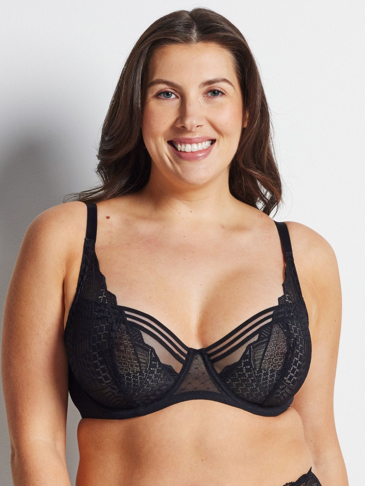 Hold Up Epic Lace Underwire Bra in Black by Kayser Lingerie