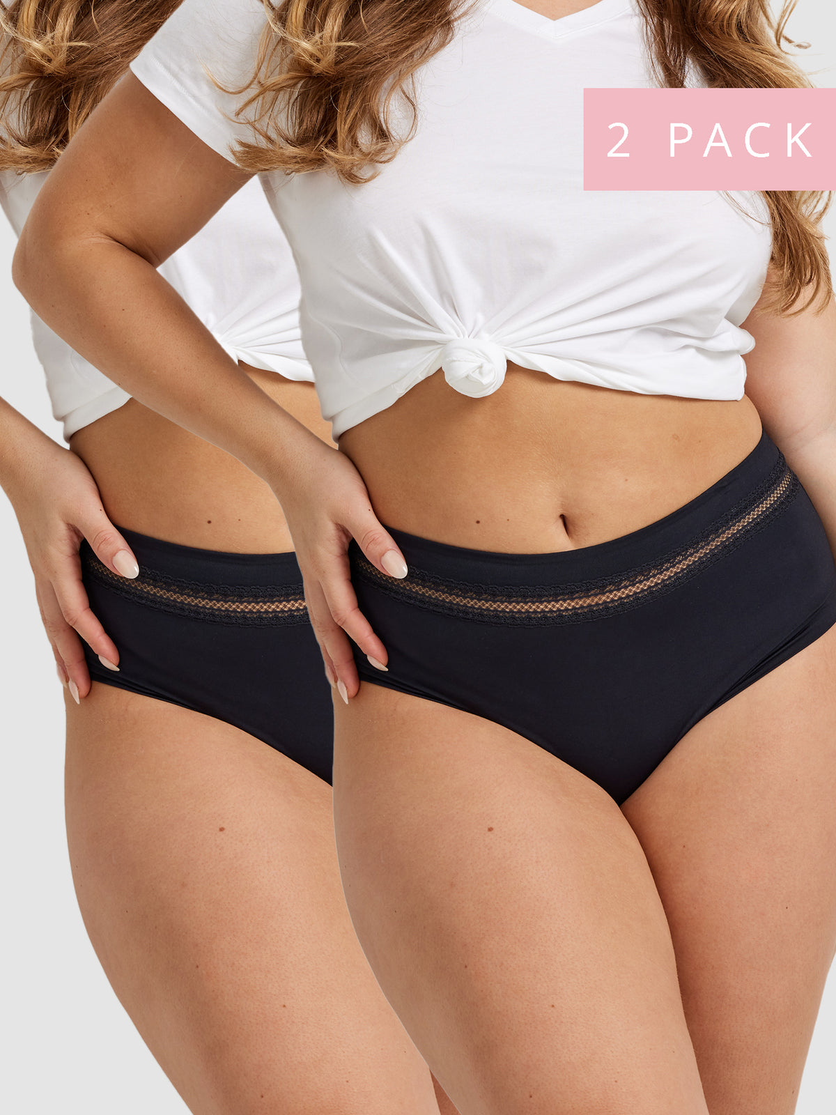 2 Pack Insanely Comfy Full Brief in Black - Kayser Lingerie