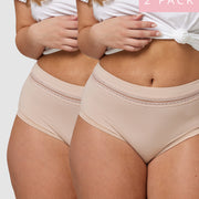 2 Pack Insanely Comfy Full Brief in Honey Beige - Kayser Lingerie