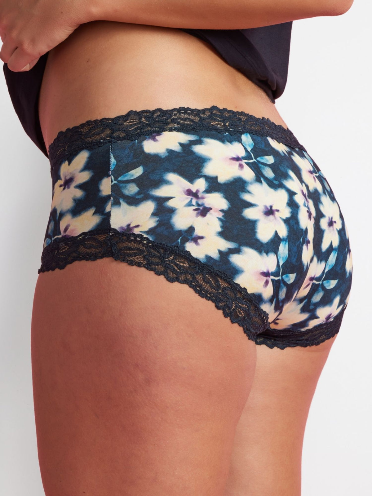 Marais Micro Boyleg Heavenly Gardens microfibre back with lace trim