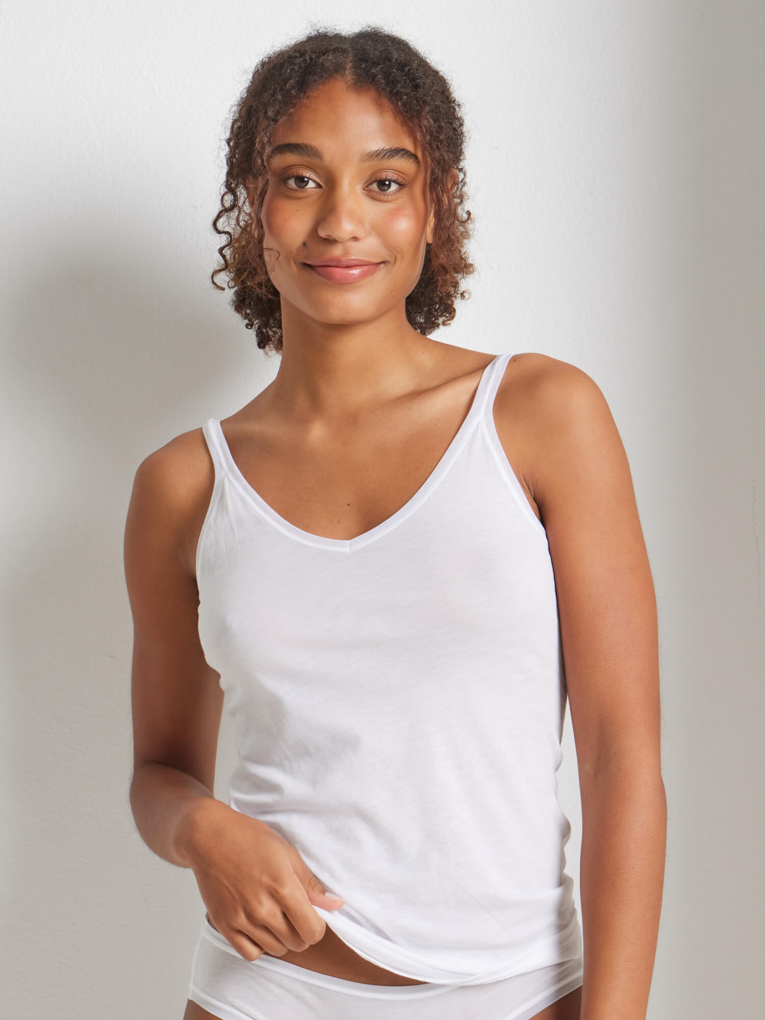 Pure Cotton Cami Top in White - Kayser Lingerie