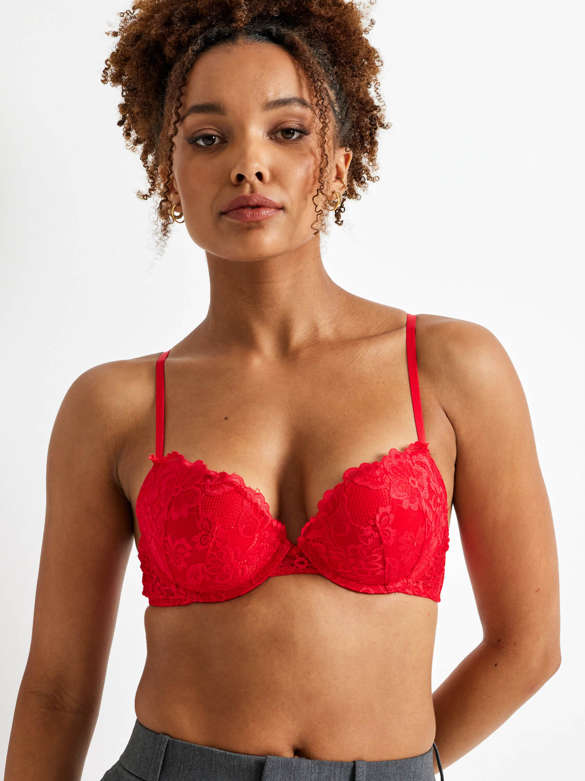 Brazilian Lace Red Push Up Bra - Kayser Lingerie