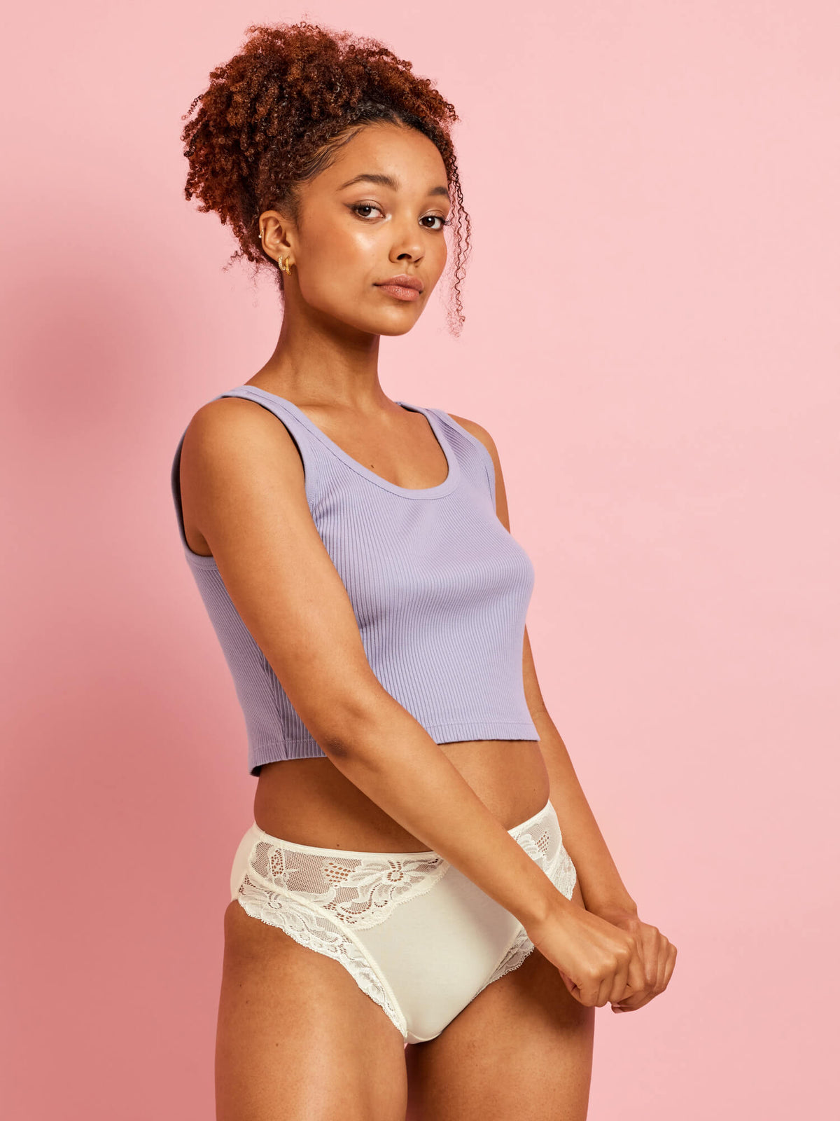 Classic Lace Hi Cut Brief in Ivory by Kayser Lingerie